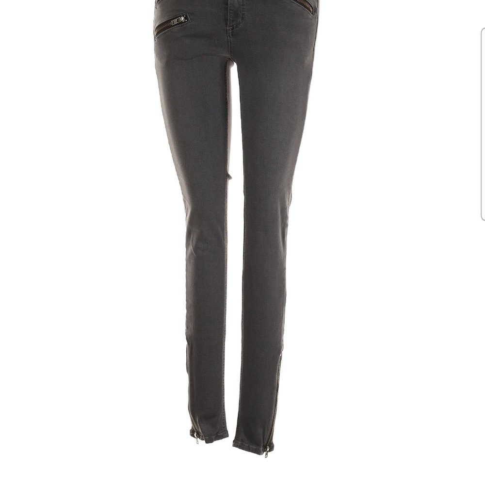 Rag & Bone Gray Skinny Jeans with Modern Distressing - Picture 2 of 4